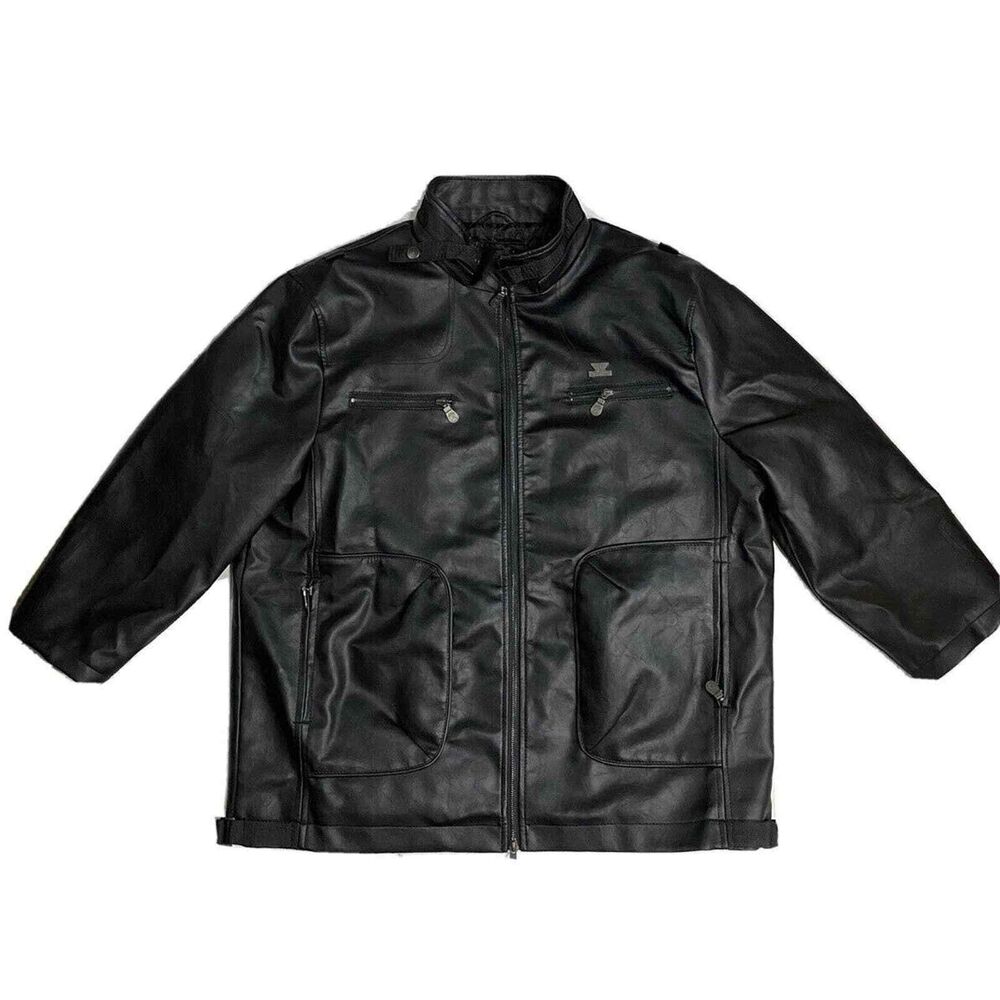 AE Di Milano Emporio Collezioni Faux Leather Jacket -‎ Black - Sizes 2XL